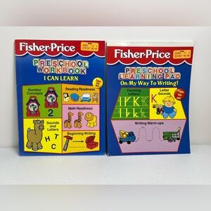 Lot of 2 VTG Fisher-Price Preschool Workbook 1996 & Learning Pad 2000